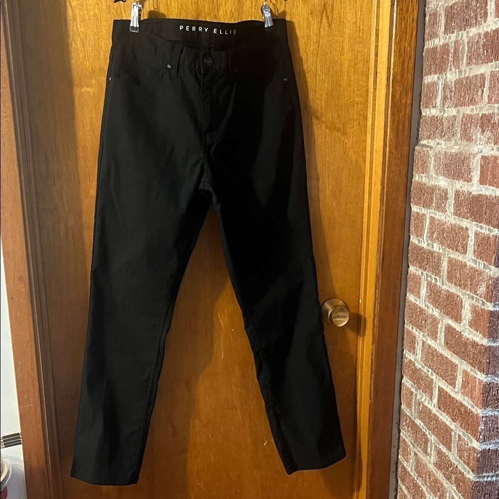 Perry Ellis Men's Black Straight Jeans 32X32